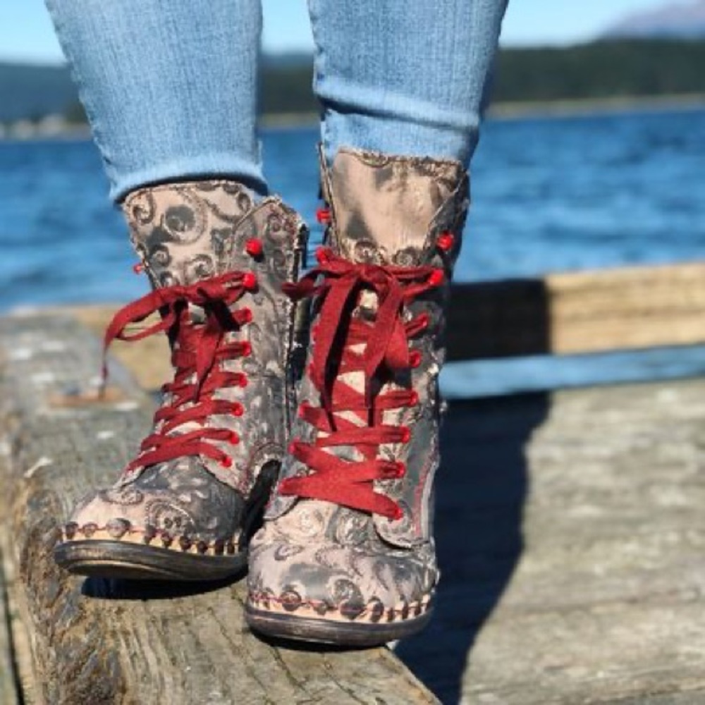 Rovers Zip Ribbon Lace up Boots - 38/7.5